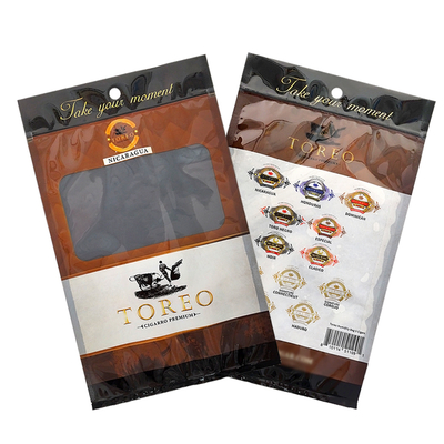 Tas Plastik Humidor yang tahan kelembaban dengan ritsleting Freshness Preserving Humidity Cigar Storage dengan slot terpisah