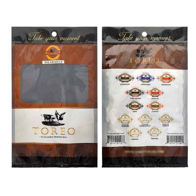 Tas Plastik Humidor yang tahan kelembaban dengan ritsleting Freshness Preserving Humidity Cigar Storage dengan slot terpisah