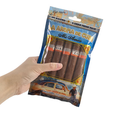 Koper Perjalanan Cerutu Kulit Mewah Kustom dengan Humidifier Kantong Humidor Portabel Bergaris Cedar Kontrol Kelembaban Kantong Ziplock