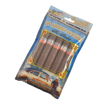 Koper Perjalanan Cerutu Kulit Mewah Kustom dengan Humidifier Kantong Humidor Portabel Bergaris Cedar Kontrol Kelembaban Kantong Ziplock