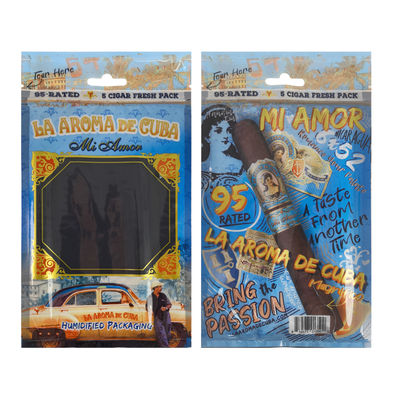 Koper Perjalanan Cerutu Kulit Mewah Kustom dengan Humidifier Kantong Humidor Portabel Bergaris Cedar Kontrol Kelembaban Kantong Ziplock