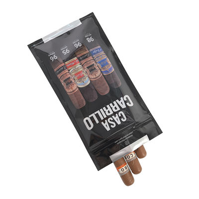 Koper Perjalanan Cerutu Kulit Mewah Kustom dengan Humidifier Kantong Humidor Portabel Bergaris Cedar Kontrol Kelembaban Kantong Ziplock