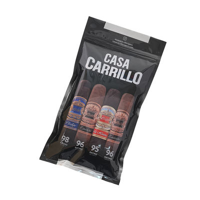 Koper Perjalanan Cerutu Kulit Mewah Kustom dengan Humidifier Kantong Humidor Portabel Bergaris Cedar Kontrol Kelembaban Kantong Ziplock