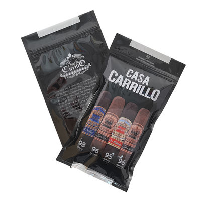 Koper Perjalanan Cerutu Kulit Mewah Kustom dengan Humidifier Kantong Humidor Portabel Bergaris Cedar Kontrol Kelembaban Kantong Ziplock