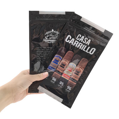 Koper Perjalanan Cerutu Kulit Mewah Kustom dengan Humidifier Kantong Humidor Portabel Bergaris Cedar Kontrol Kelembaban Kantong Ziplock