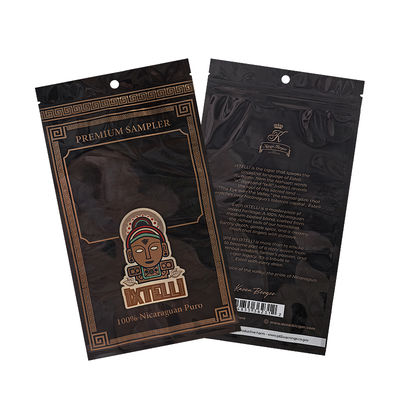 Kantong Tembakau Mylar Kustom Tahan Bau Kantong Cerutu Ziplock Kemasan Daun Humidor Segel Panas Foil Plastik humidor cerutu portabel