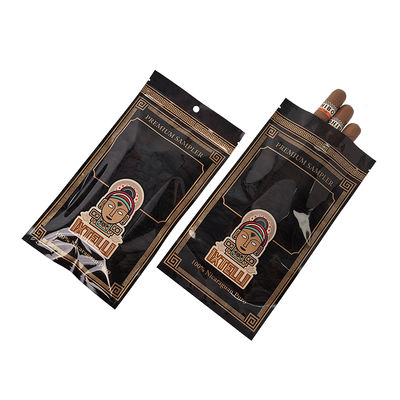 Kantong Tembakau Mylar Kustom Tahan Bau Kantong Cerutu Ziplock Kemasan Daun Humidor Segel Panas Foil Plastik humidor cerutu portabel