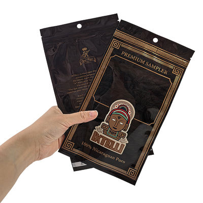 Kantong Tembakau Mylar Kustom Tahan Bau Kantong Cerutu Ziplock Kemasan Daun Humidor Segel Panas Foil Plastik humidor cerutu portabel