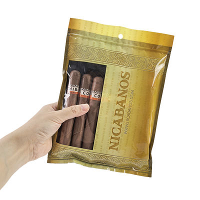 Private Label Custom Printed Cream Flavour Cigar Humidor Bags Mylar Heat Seal Foil