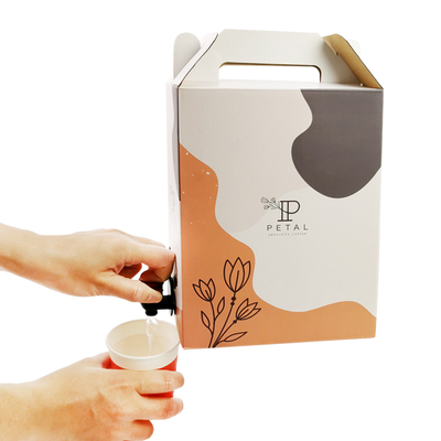 1L/2L/3L Custom Coffee Box Tas Kopi sekali pakai dalam kotak dengan dispenser katup