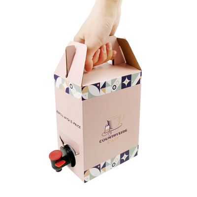 Custom 2L 3L 5L Karton kertas sekali pakai Pengemasan Kopi Cold Brew Juice Box Dispenser Bag dalam Box Aseptic Bag