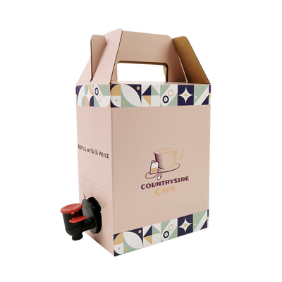 Custom 2L 3L 5L Karton kertas sekali pakai Pengemasan Kopi Cold Brew Juice Box Dispenser Bag dalam Box Aseptic Bag
