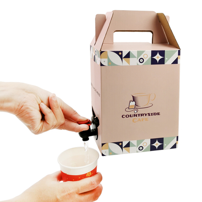 Custom 2L 3L 5L Karton kertas sekali pakai Pengemasan Kopi Cold Brew Juice Box Dispenser Bag dalam Box Aseptic Bag