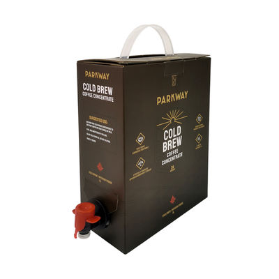 Kantong Bib Aluminium 3L Kustom dalam Kotak dengan Keran Dispenser untuk Kantong Kemasan Jus Cair Anggur Kopi Minyak Zaitun dengan Keran Bib