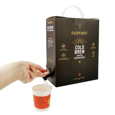 Kantong Bib Aluminium 3L Kustom dalam Kotak dengan Keran Dispenser untuk Kantong Kemasan Jus Cair Anggur Kopi Minyak Zaitun dengan Keran Bib