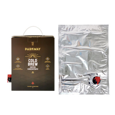 Kantong Bib Aluminium 3L Kustom dalam Kotak dengan Keran Dispenser untuk Kantong Kemasan Jus Cair Anggur Kopi Minyak Zaitun dengan Keran Bib