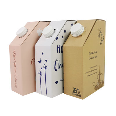 Tas plastik BIB dalam kotak 1L Kotak Kopi Panas Kemasan Cairan