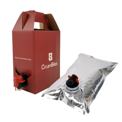 1L-10L Aseptic Beverage Bib Filler Capper Bag in the Box Heat Seal Aluminum Wine & Juice Pouch with Vitop Tap for Mineral Water