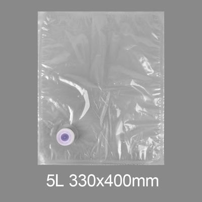 Kantong Keran Plastik BIB Transparan Kustom 3l 5l 10l 20l Dispenser Air Minum Jus Anggur dalam Kotak Dengan Katup Kupu-kupu Vitop