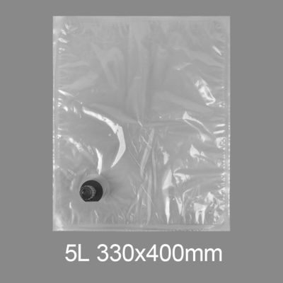 Kantong Keran Plastik BIB Transparan Kustom 3l 5l 10l 20l Dispenser Air Minum Jus Anggur dalam Kotak Dengan Katup Kupu-kupu Vitop