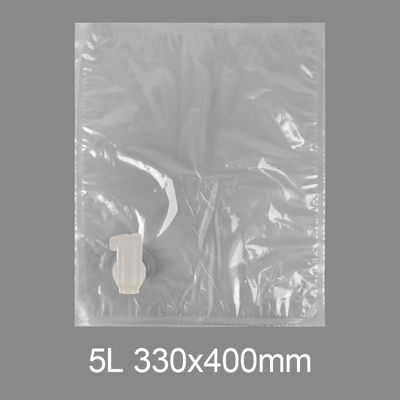 Kantong Keran Plastik BIB Transparan Kustom 3l 5l 10l 20l Dispenser Air Minum Jus Anggur dalam Kotak Dengan Katup Kupu-kupu Vitop