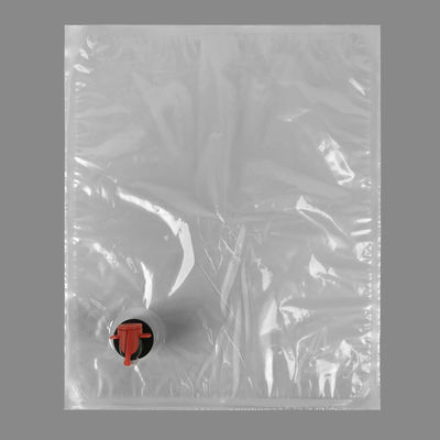 Kantong Keran Plastik BIB Transparan Kustom 3l 5l 10l 20l Dispenser Air Minum Jus Anggur dalam Kotak Dengan Katup Kupu-kupu Vitop