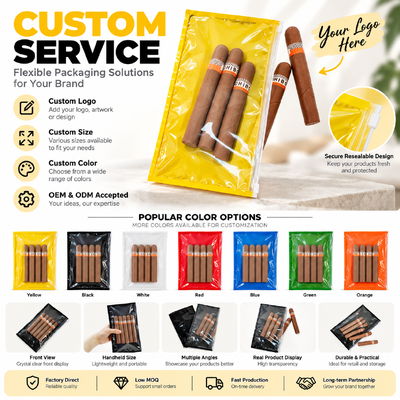 Bagian dalam lembaran kelembaban Tas Cigar Khusus Khusus Pemasangan Kontrol Kelembaban yang tahan lama Khusus Tas Cigar Cetak Khusus