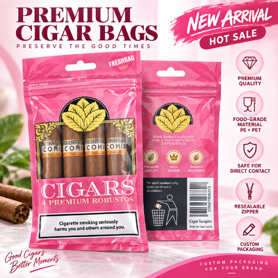 Lightweight And Compact Cigar Humidor Bags Constructed With MOPP PE Material Holds 5 to 20 Cigars Suitable For On The Go