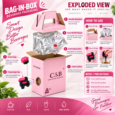 Desain persegi panjang plastik Bag In Box bersertifikat ISO yang cocok untuk kemasan cairan di sektor makanan dan minuman dan kimia