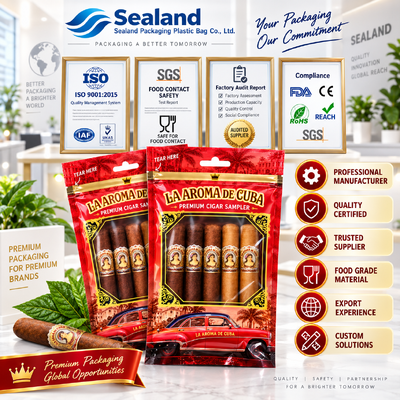 cigar packaging bag in various thicknesses tailored to customer request ensuring optimal protection during transport