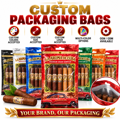 cigar packaging bag in various thicknesses tailored to customer request ensuring optimal protection during transport