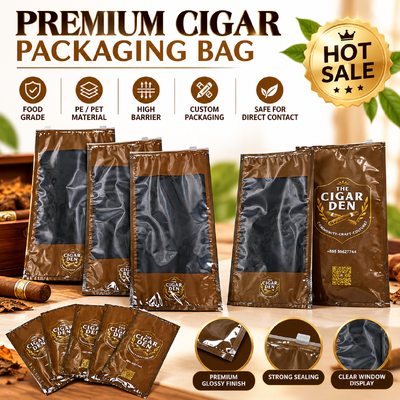 5 Kantong Humidor Volume Cerutu Tahan Sobek Tahan Tusuk Kantong Plastik Ritsleting Ideal untuk Pelembapan dan Penyimpanan Cerutu