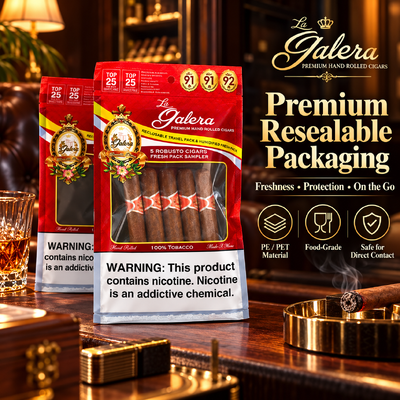 MOPPPE Cigar Humidor Bags Capable Of Holding 5 to 20 Cigars Depending On Size Effective Moisture Barrier Packaging