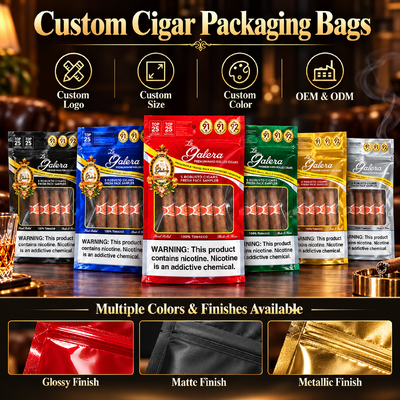 MOPPPE Cigar Humidor Bags Capable Of Holding 5 to 20 Cigars Depending On Size Effective Moisture Barrier Packaging