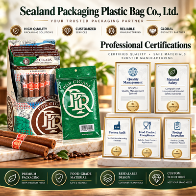 Humidity Sheet Inside Cigar Humidor Bags Constructed From MOPP PE Material Structure Using OPP LDPE Laminated Material Ensuring Freshness