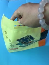 Tas Permen Makanan Ringan Kustom Kemasan Polybag, Tas Kemasan Plastik Tas Ritsleting Laminasi dengan lubang gantungan