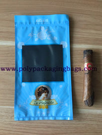 Moisture Proof Zipper Resealable Cigar Packaging Bag Dengan Sistem Humidifikasi