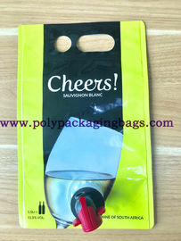 1.5L 3L 5L Red Wine Stand Up Liquid Bags Dengan Butterfly Valve / Spigot
