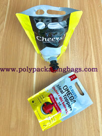 1.5L 3L 5L Red Wine Stand Up Liquid Bags Dengan Butterfly Valve / Spigot