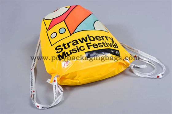 40L 0.05mm PE Plastik Serut Ransel Untuk Pakaian Kantong Plastik Serut