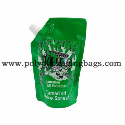 120 Microns Liquid Packing VMPET Stand Up Pouch With Spout / Spouted Pouch Bags