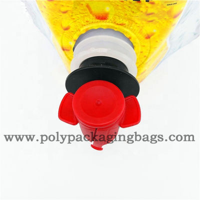 1L Stand Up Liquid Spout Bags Dengan Butterfly Valves / Spigot Untuk Jus Anggur