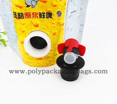 1L Stand Up Liquid Spout Bags Dengan Butterfly Valves / Spigot Untuk Jus Anggur