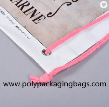 Olahraga Luar Ruangan PE CPE Lapisan Ganda Tas Ransel Tali Tas Serut Plastik