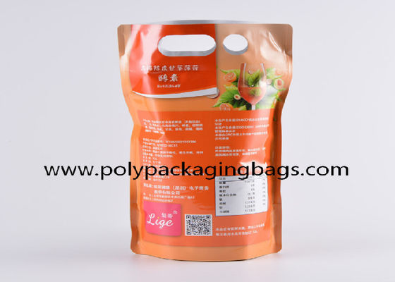 Biodegradable 3 Liter Double Bottom Stand Up Spout Pouch Dengan Spigot