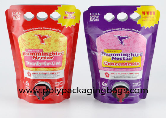 Double Bottom 1.5L 3L 5L Aluminium Foil Spouted Pouches Packaging Bags With Spigot