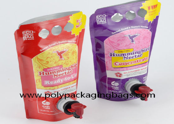 Double Bottom 1.5L 3L 5L Aluminium Foil Spouted Pouches Packaging Bags With Spigot