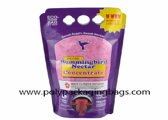 Double Bottom 1.5L 3L 5L Aluminium Foil Spouted Pouches Packaging Bags With Spigot