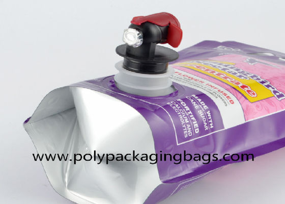 Double Bottom 1.5L 3L 5L Aluminium Foil Spouted Pouches Packaging Bags With Spigot
