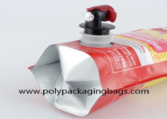 Double Bottom 1.5L 3L 5L Aluminium Foil Spouted Pouches Packaging Bags With Spigot